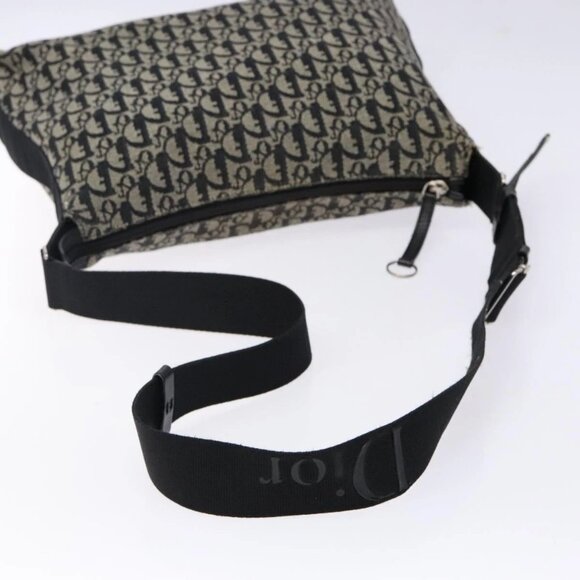 Christian Dior Trotter Canvas Shoulder Bag Black Silver Auth ep10805 - Picture 8 of 16